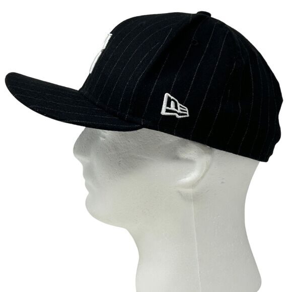 Undefeated x New Era 5 Strikes Hat Baseball Cap Fitted 7 1/4 Black Pinstriped - Picture 7 of 11